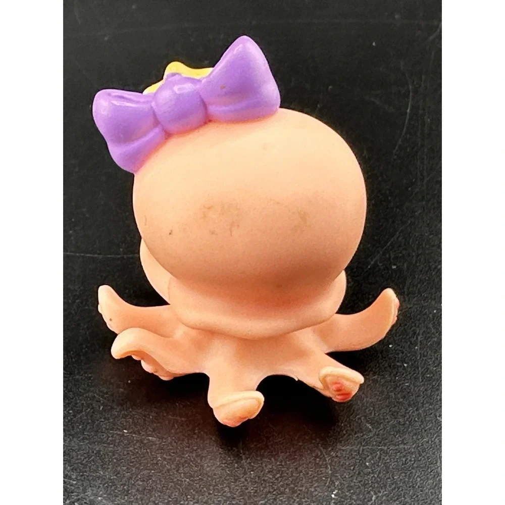 Littlest Pet Shop LPS #513 Pink Octopus with Purple Bow Blue Eyes‎ Authentic